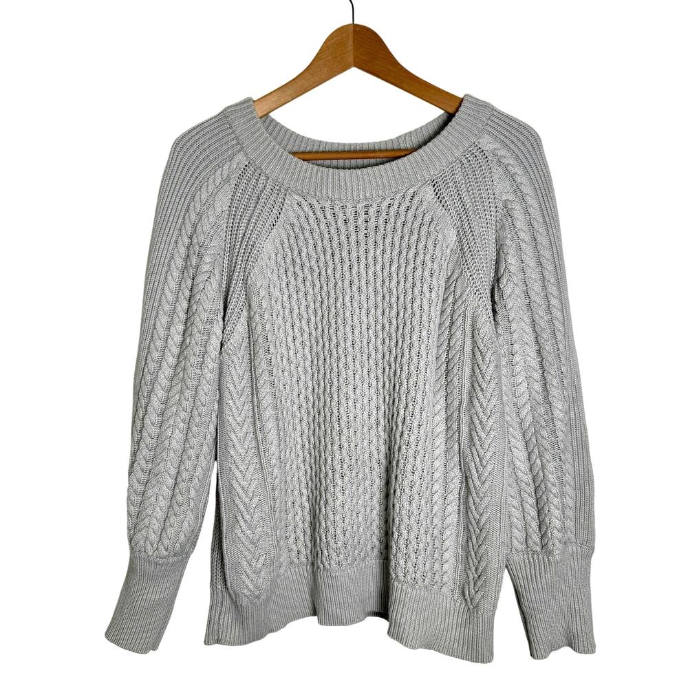 Magaschoni Sweater Womens Large Chunky Knit Oversized Fisherman Cashmere Blend